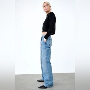 ZARA Wide Straight Leg Cargo Jeans
